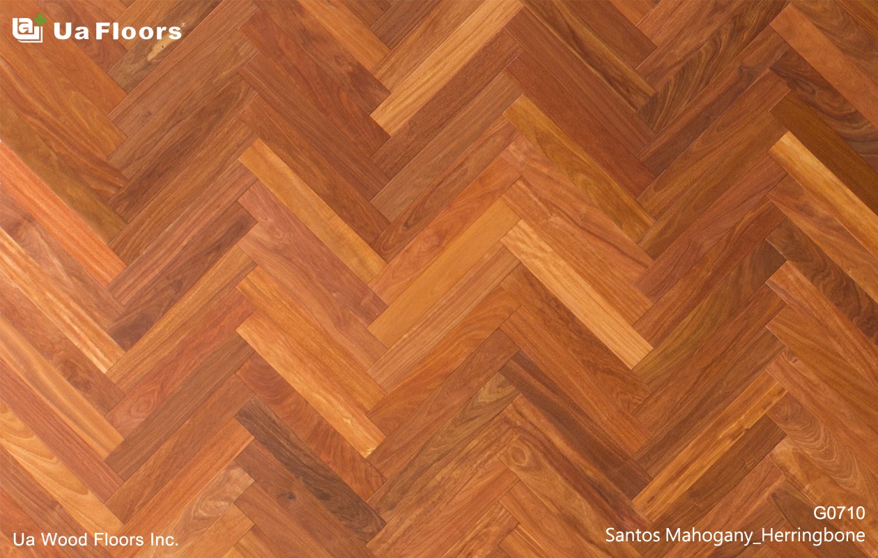 Ua Floors - PRODUCTS|Santos Mahogany Herringbone Engineered Hardwood Flooring